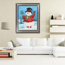 Charger l'image dans la galerie, Bonhomme de neige - diamant rond complet - 30x40cm