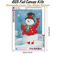 Charger l'image dans la galerie, Bonhomme de neige - diamant rond complet - 30x40cm