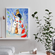 Charger l'image dans la galerie, Bonhomme de neige - diamant rond complet - 30x40cm