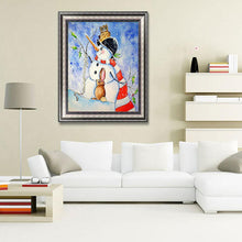 Charger l'image dans la galerie, Bonhomme de neige - diamant rond complet - 30x40cm