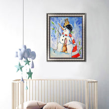 Charger l'image dans la galerie, Bonhomme de neige - diamant rond complet - 30x40cm