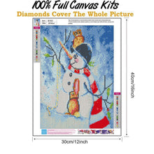 Charger l'image dans la galerie, Bonhomme de neige - diamant rond complet - 30x40cm