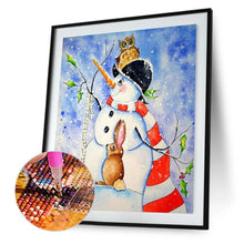 Charger l'image dans la galerie, Bonhomme de neige - diamant rond complet - 30x40cm