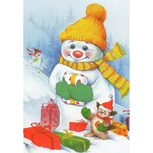Charger l'image dans la galerie, Bonhomme de neige - diamant rond complet - 30x40cm