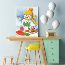 Charger l'image dans la galerie, Bonhomme de neige - diamant rond complet - 30x40cm