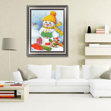 Charger l'image dans la galerie, Bonhomme de neige - diamant rond complet - 30x40cm