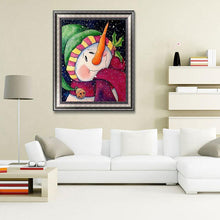 Charger l'image dans la galerie, Bonhomme de neige - diamant rond complet - 30x40cm