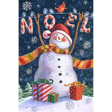 Charger l'image dans la galerie, Bonhomme de neige - diamant rond complet - 30x40cm