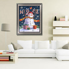 Charger l'image dans la galerie, Bonhomme de neige - diamant rond complet - 30x40cm
