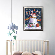 Charger l'image dans la galerie, Bonhomme de neige - diamant rond complet - 30x40cm