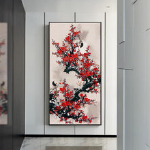 Charger l'image dans la galerie, Oiseau sur la branche - diamant rond complet - 40x90cm