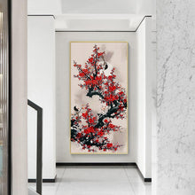 Charger l'image dans la galerie, Oiseau sur la branche - diamant rond complet - 40x90cm