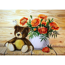 Charger l'image dans la galerie, Fleur - diamant rond complet - 40x30cm