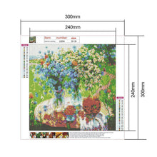 Charger l'image dans la galerie, Fleurs - diamant rond complet - 30x30cm