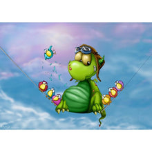 Charger l'image dans la galerie, Petit dinosaure - diamant rond complet - 40x30cm