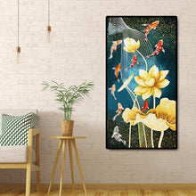 Charger l'image dans la galerie, Poisson de fleur - peinture complète de diamant - 85x45cm