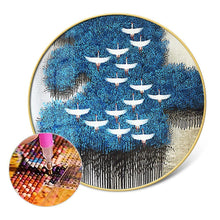 Charger l'image dans la galerie, Rouge - grue couronnée - diamant rond complet - 40x40cm