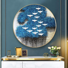 Charger l'image dans la galerie, Rouge - grue couronnée - diamant rond complet - 40x40cm