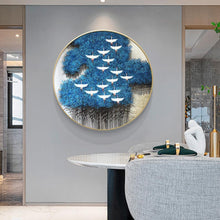 Charger l'image dans la galerie, Rouge - grue couronnée - diamant rond complet - 40x40cm