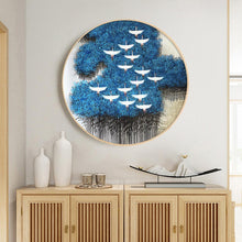 Charger l'image dans la galerie, Rouge - grue couronnée - diamant rond complet - 40x40cm