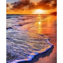 Charger l'image dans la galerie, Plage du soir - diamant rond complet - 30x40cm