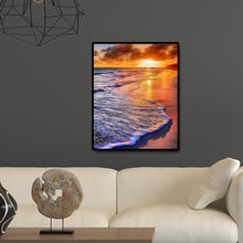Charger l'image dans la galerie, Plage du soir - diamant rond complet - 30x40cm