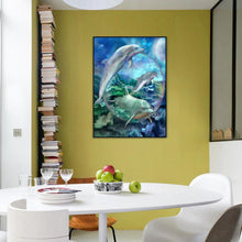 Charger l'image dans la galerie, Dolphin - diamant rond complet - 30x40cm