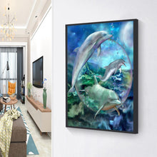 Charger l'image dans la galerie, Dolphin - diamant rond complet - 30x40cm