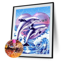 Charger l'image dans la galerie, Dolphin - diamant rond complet - 30x40cm