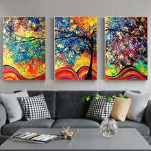 Charger l'image dans la galerie, 3 panneaux arbre coloré - diamant rond complet - 95x45cm