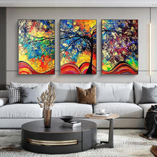 Charger l'image dans la galerie, 3 panneaux arbre coloré - diamant rond complet - 95x45cm