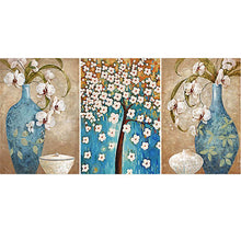 Charger l'image dans la galerie, 3 panneaux vase arbre - diamant rond complet - 95x45cm