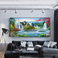 Charger l'image dans la galerie, Jardin de chute d’eau - diamant rond complet - 100x40cm