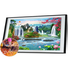 Charger l'image dans la galerie, Jardin de chute d’eau - diamant rond complet - 100x40cm