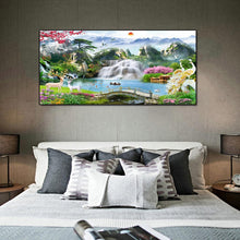 Charger l'image dans la galerie, Jardin de chute d’eau - diamant rond complet - 100x40cm