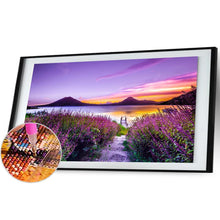 Charger l'image dans la galerie, Fleur de bord du lac - diamant rond complet - 100x40cm