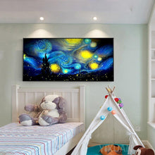 Charger l'image dans la galerie, 80x45cm ciel de nuit abstrait - diamant rond complet - 80x45cm