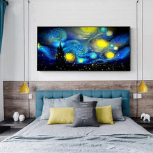 Charger l'image dans la galerie, 80x45cm ciel de nuit abstrait - diamant rond complet - 80x45cm