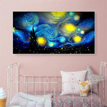 Charger l'image dans la galerie, 80x45cm ciel de nuit abstrait - diamant rond complet - 80x45cm