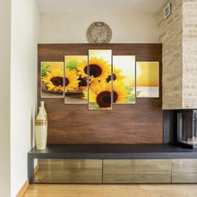 Charger l'image dans la galerie, Tournesol 5 panneau - diamant rond complet - 95x45cm