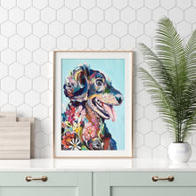 Charger l'image dans la galerie, Chien assis - diamant rond complet - 30x40cm