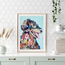Charger l'image dans la galerie, Chien assis - diamant rond complet - 30x40cm