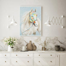 Charger l'image dans la galerie, Cheval blanc - diamant rond complet - 30x40cm