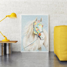 Charger l'image dans la galerie, Cheval blanc - diamant rond complet - 30x40cm