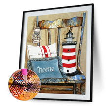 Charger l'image dans la galerie, Chaise ancienne - diamant rond complet - 30x40cm