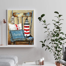 Charger l'image dans la galerie, Chaise ancienne - diamant rond complet - 30x40cm