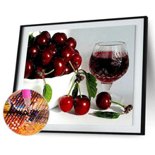 Charger l'image dans la galerie, Cerise - diamant rond complet - 40x30cm