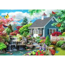 Charger l'image dans la galerie, Cour tranquille - diamant rond complet - 40x30cm