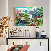 Charger l'image dans la galerie, Cour tranquille - diamant rond complet - 40x30cm