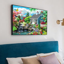 Charger l'image dans la galerie, Cour tranquille - diamant rond complet - 40x30cm